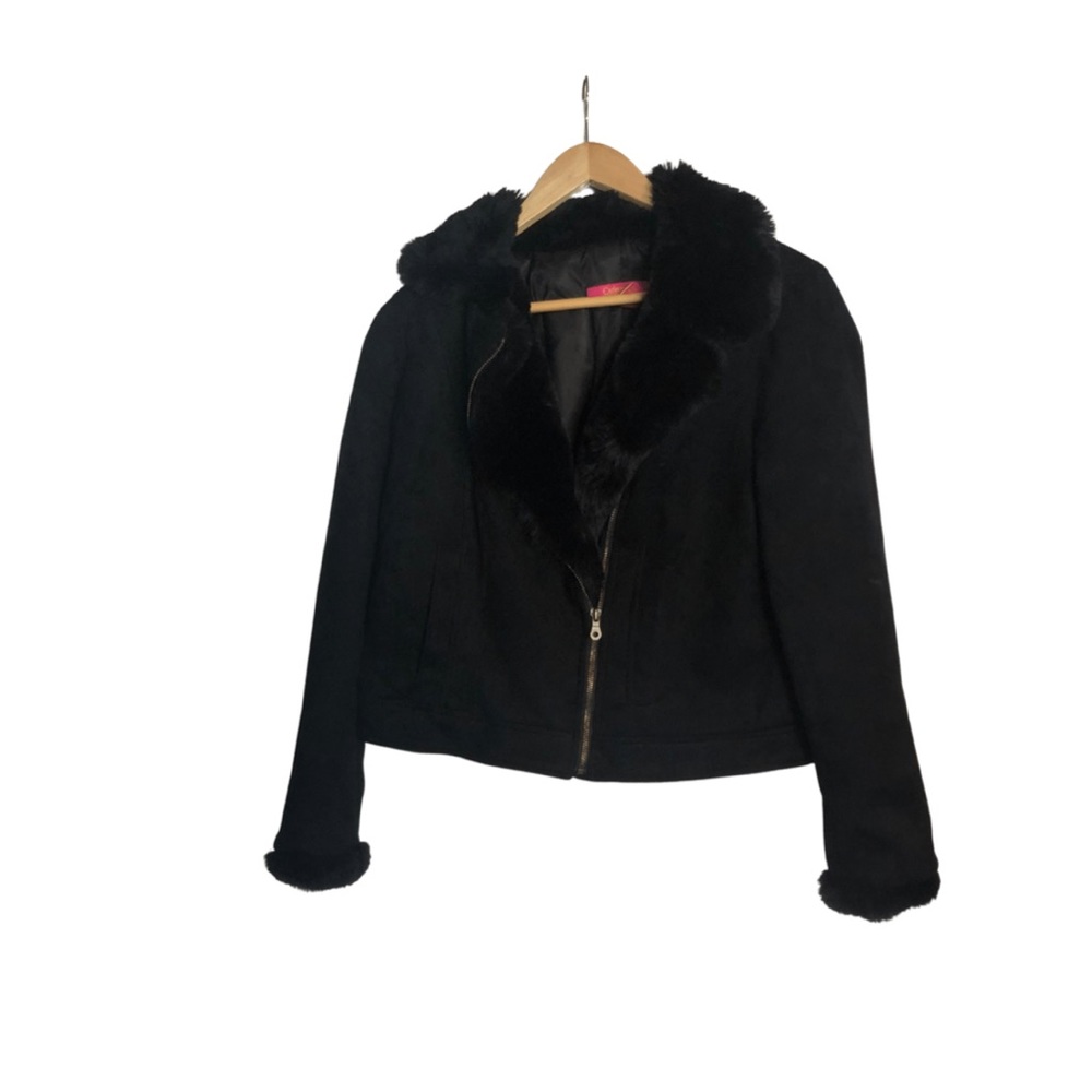 Faux Fur and Suede Jacket